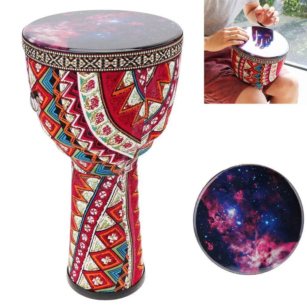 Professional African Djembe Drum – Wooden Handcrafted Percussion Instrument for Rhythm Practice & Musical Expression (4", 6", 8.5") - All you need