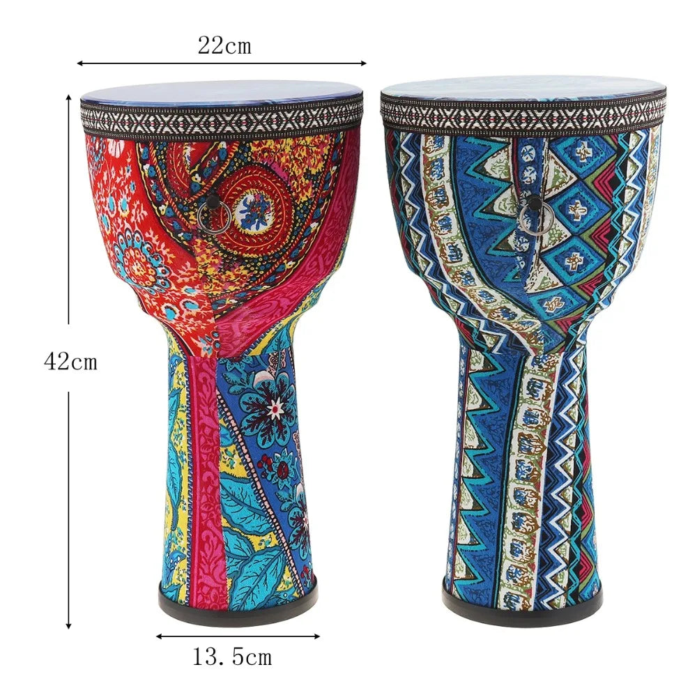 Professional African Djembe Drum – Wooden Handcrafted Percussion Instrument for Rhythm Practice & Musical Expression (4", 6", 8.5") - All you need