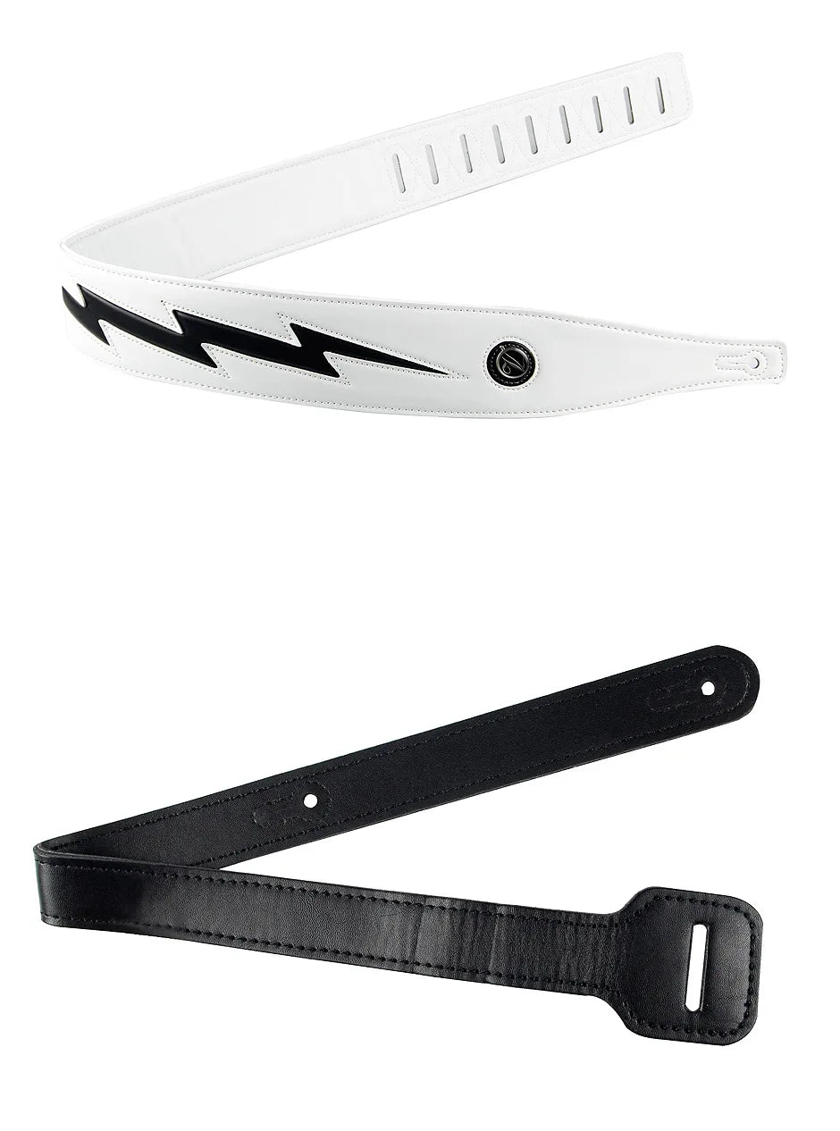 Premium Leather Guitar Strap with Lightning Design – Comfortable Adjustable Support for Acoustic, Electric & Bass Guitars - All you need