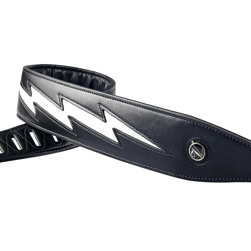 Premium Leather Guitar Strap with Lightning Design – Comfortable Adjustable Support for Acoustic, Electric & Bass Guitars - All you need