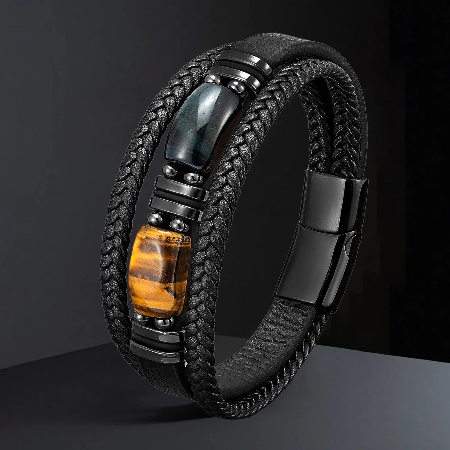 Natural Stone & Leather Bracelet โ Adjustable Handmade Boho Style - All you need