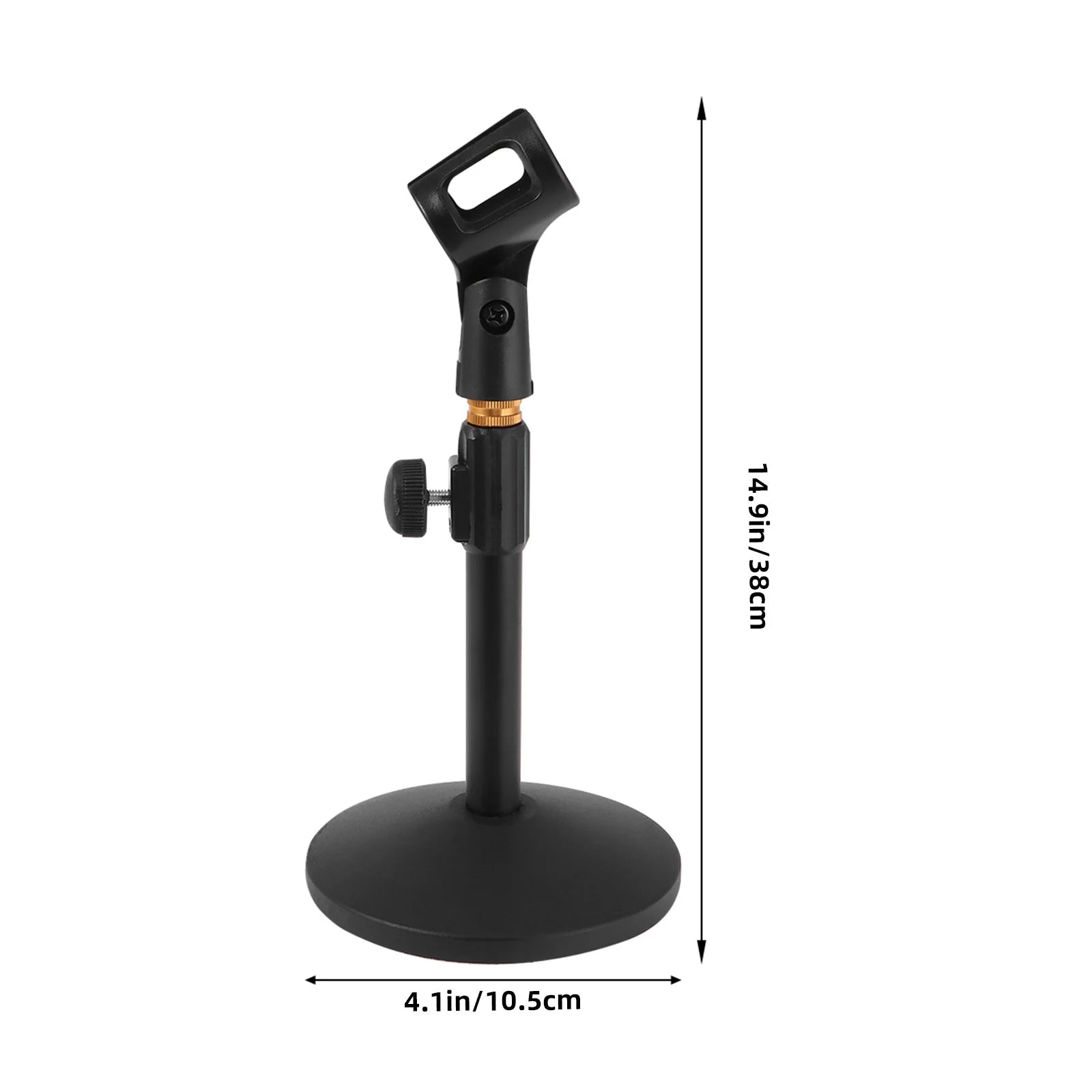 Adjustable Desktop Microphone Stand – Round Weighted Base with Liftable Shaft and Gooseneck Extension - All you need