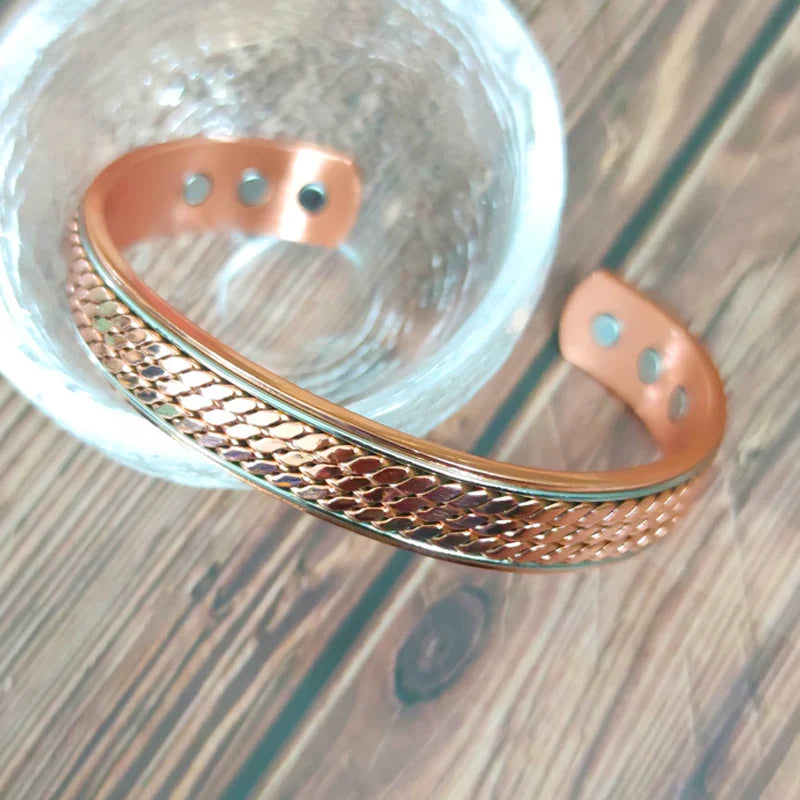 š§² Pure Copper Magnetic Therapy Bracelet ā Adjustable Unisex Cuff - All you need