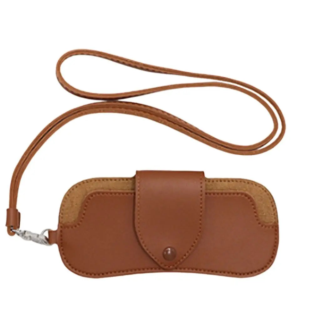 PU Leather Eyewear Storage Pouch with Neck Strap – Geometric Pattern, Foldable & Durable - All you need