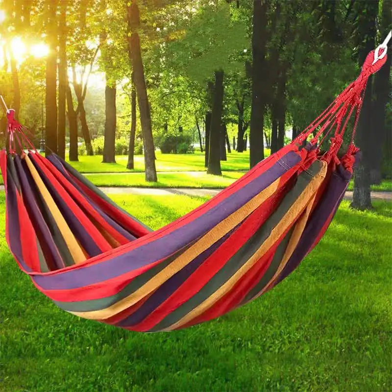 Single-Person Thick Canvas Hammock – Durable, Foldable, and Portable for Outdoor Use - All you need