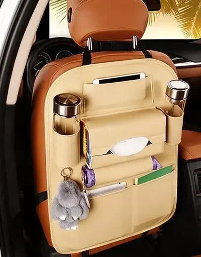 PU Leather Multi-Pocket Car Seat Back Organizer – Universal Fit for Interior Storage & Tidying - All you need