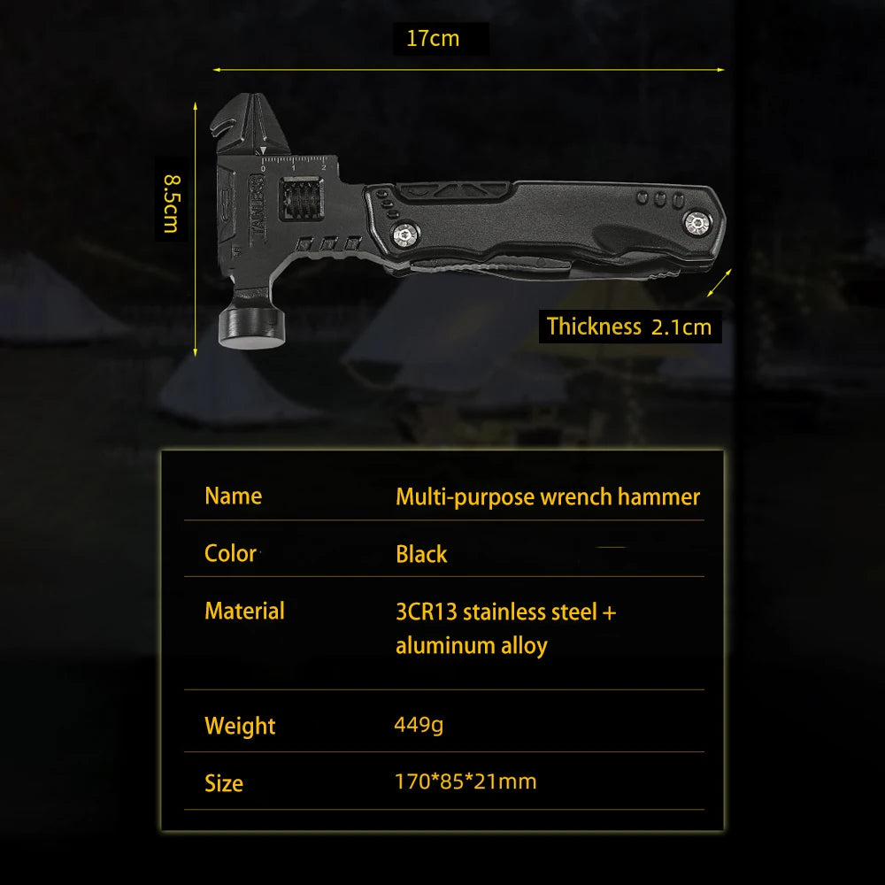 Survival Folding Multi-Tool – Stainless Steel 12-in-1 Pocket Pliers Knife for Field and Emergency Use - All you need