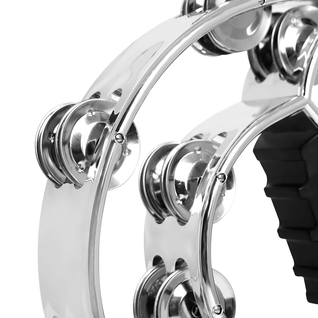 Double-Layer Hand Ring Tambourine – ABS Body with Finger-Shaped Grip & Stainless Steel Jingles (Gold/Silver) - All you need