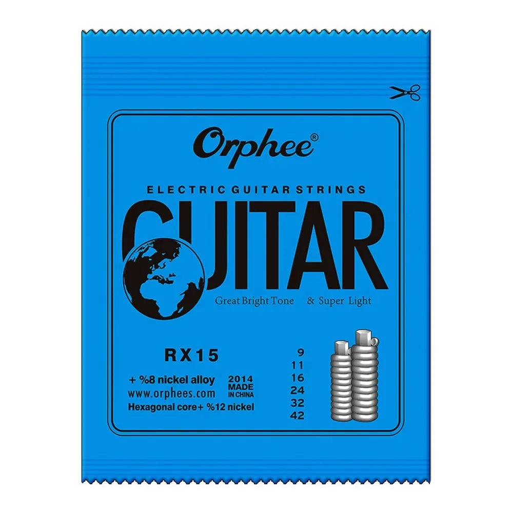 Orphee RX Series Electric Guitar Strings – Hexagonal Carbon Steel Core, Nickel Alloy Wrap | 10 Sets for Practice Use - All you need