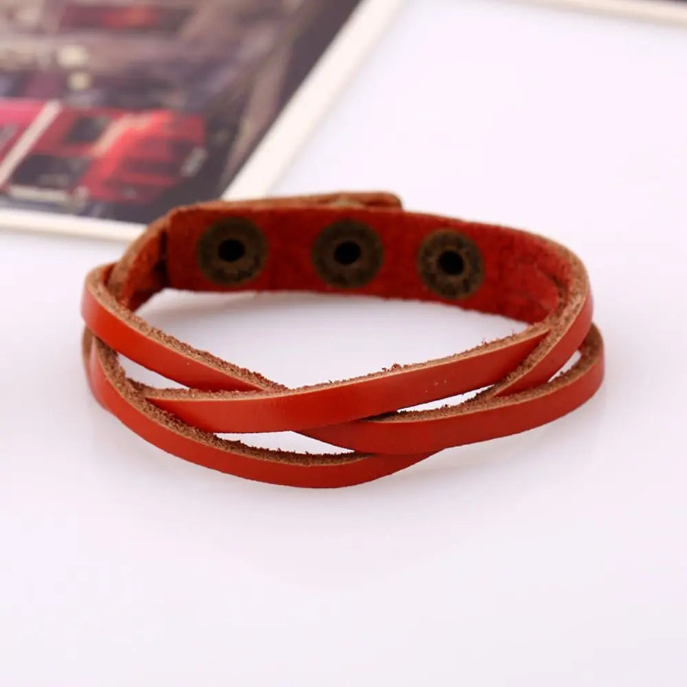 🧵 Vintage Woven PU Leather Bracelet – Adjustable Unisex Wrist Strap - All you need