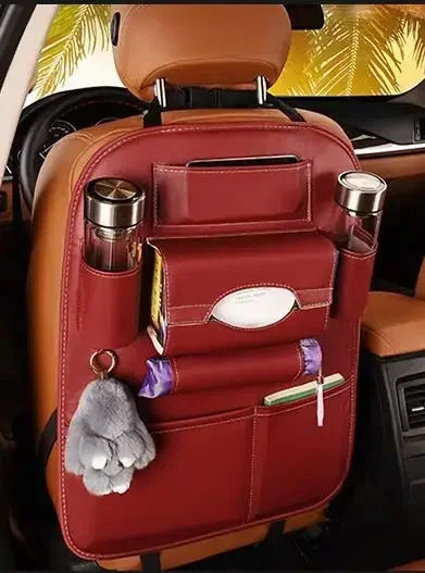 PU Leather Multi-Pocket Car Seat Back Organizer – Universal Fit for Interior Storage & Tidying - All you need