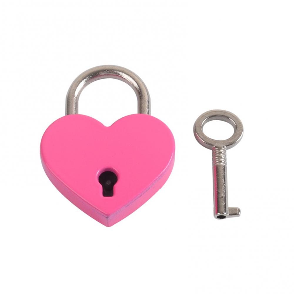Heart-Shaped Vintage Mini Padlock – Decorative Alloy Lock with Key for Jewelry Boxes, Bags, and Suitcases - All you need
