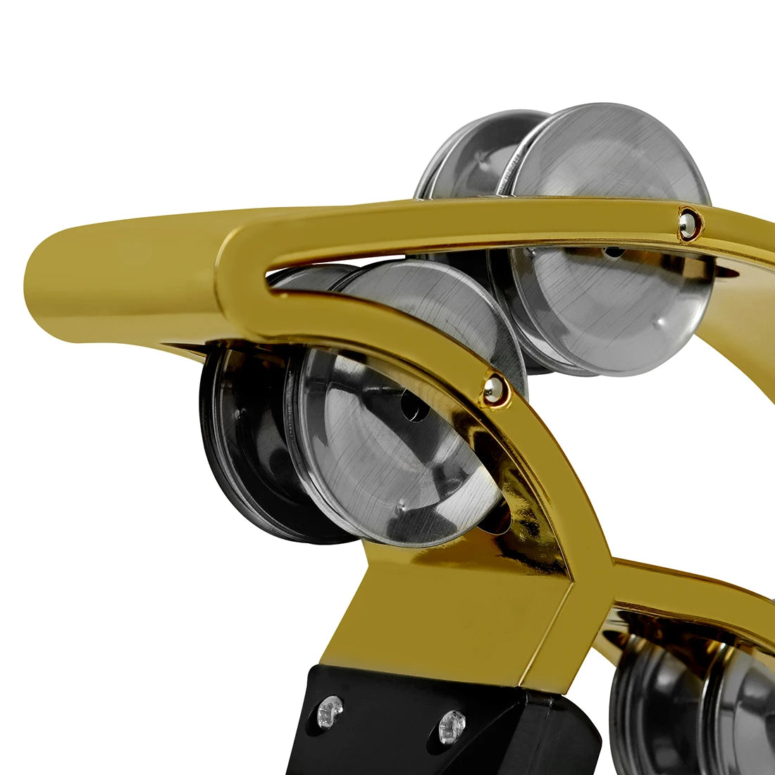 Double-Layer Hand Ring Tambourine – ABS Body with Finger-Shaped Grip & Stainless Steel Jingles (Gold/Silver) - All you need