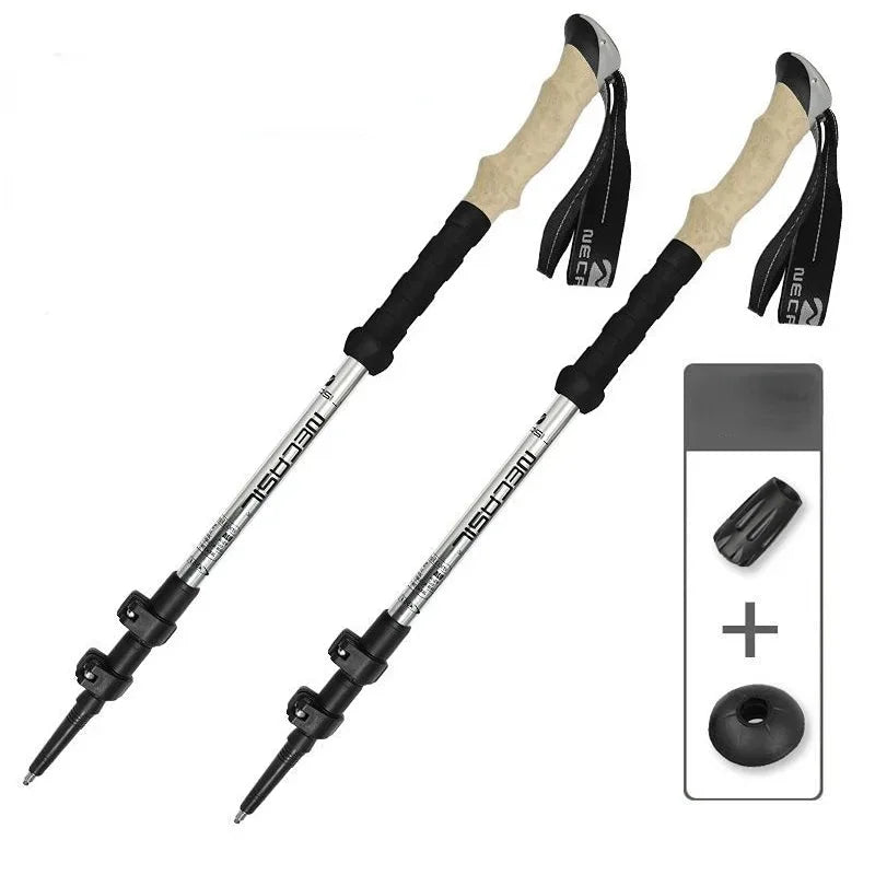 2PCS Telescopic Trekking Poles – Ultralight Adjustable Walking Sticks with Quick Lock and EVA Grip - All you need