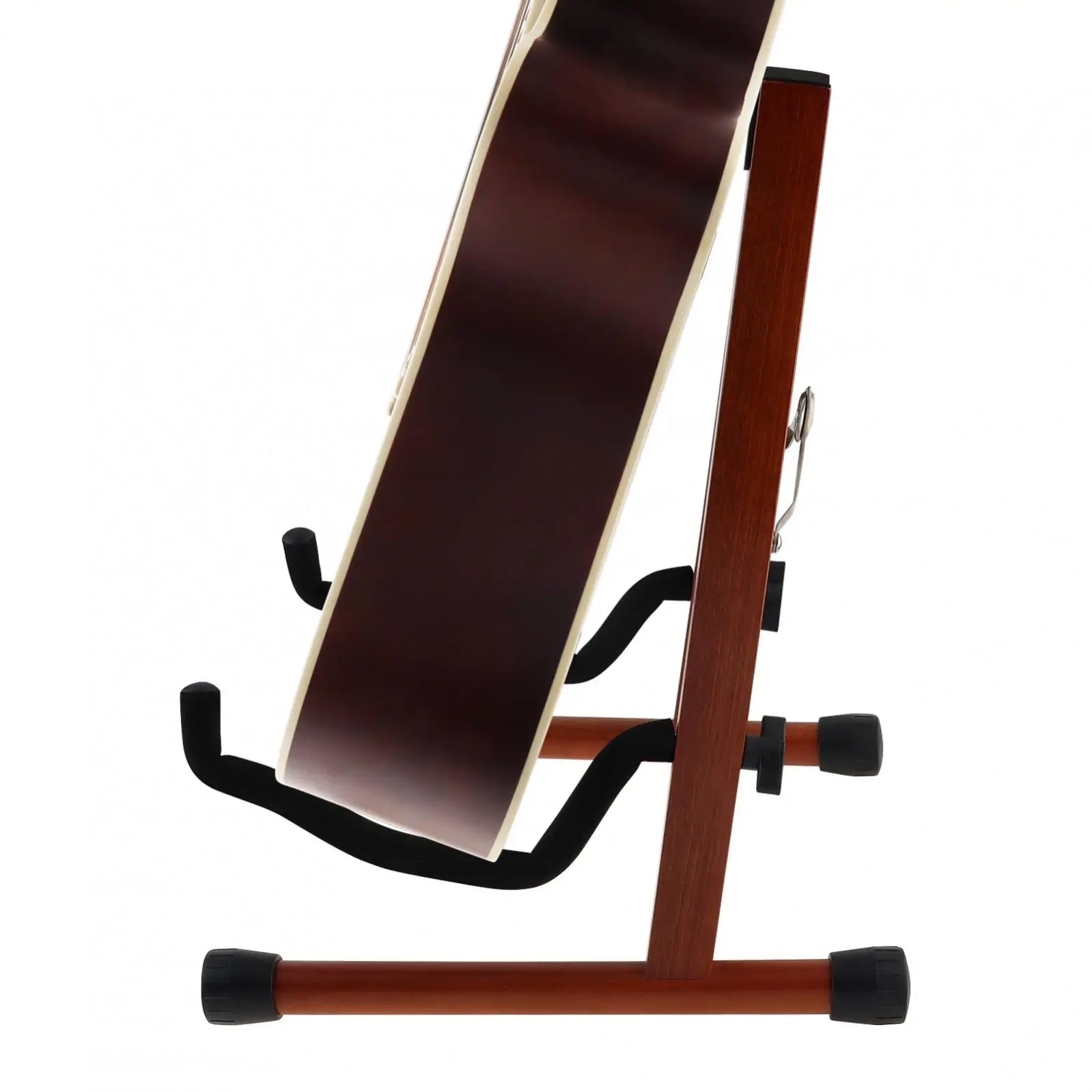 Real Mahogany Solid Wood Floor Stand for Acoustic, Electric, Classical Guitars & Bass – Single Instrument Holder - All you need