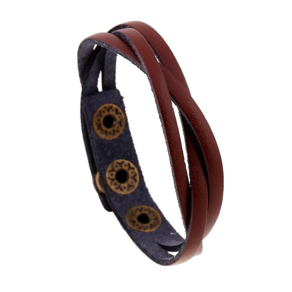 🧵 Vintage Woven PU Leather Bracelet – Adjustable Unisex Wrist Strap - All you need