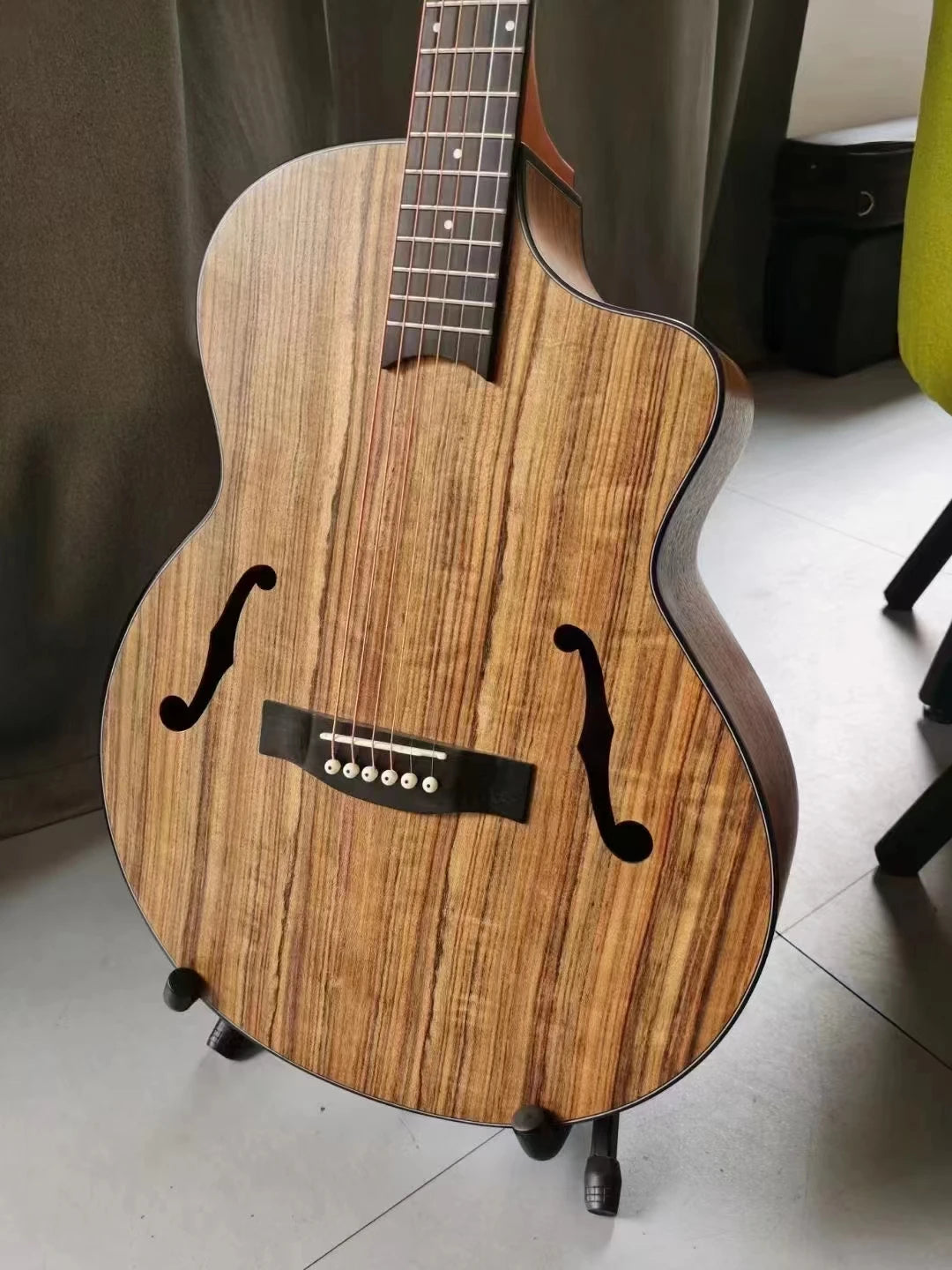 Full Handcrafted Acoustic Guitar – Folk/Jazz Style, 41" Scale, 6 Nylon Strings, Basswood Construction - All you need