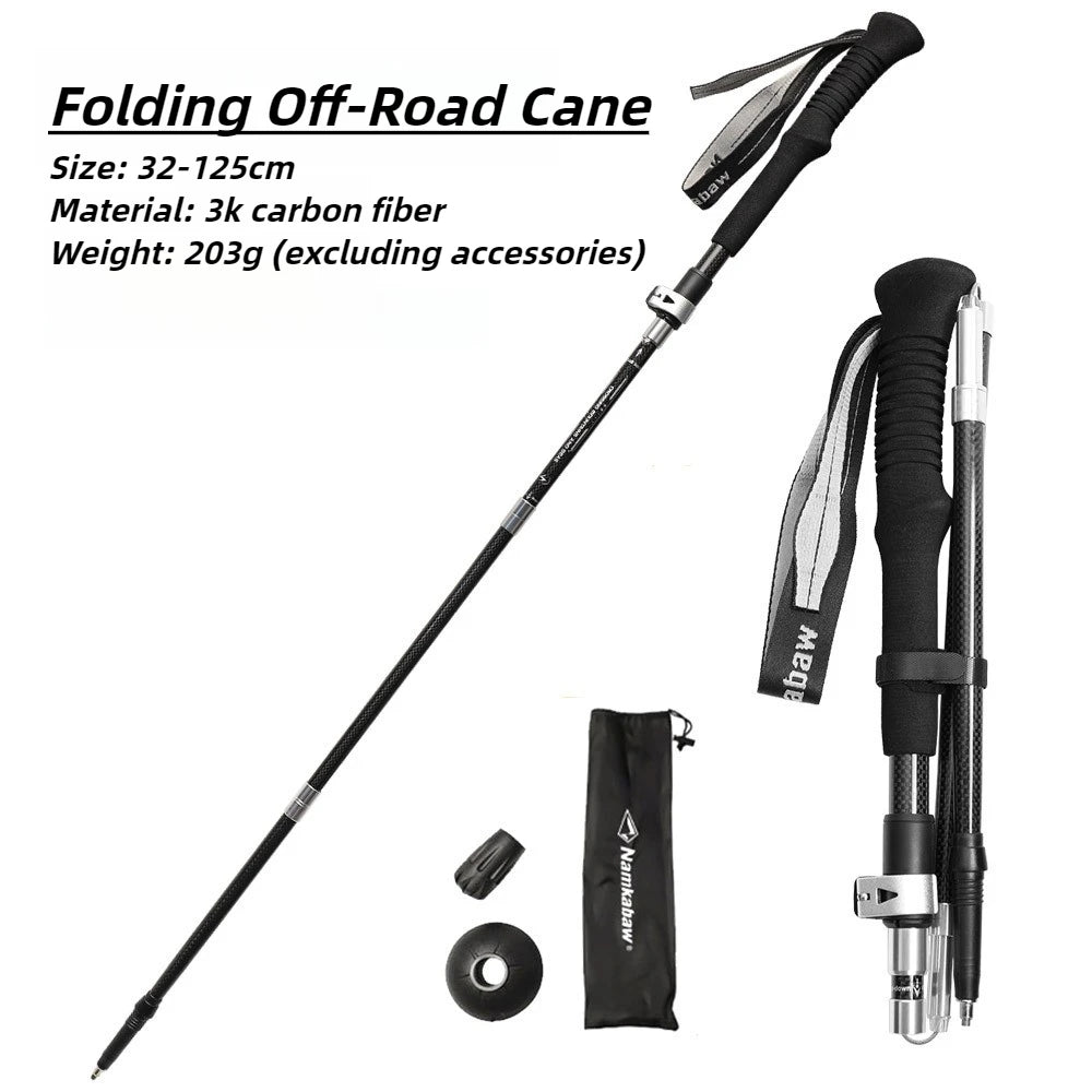 Outdoor Trekking Pole — 3K Carbon Fiber, 5‑Section Folding Design - All you need