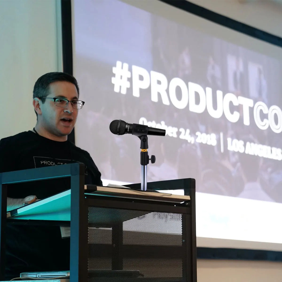 Adjustable Desktop Microphone Stand – Round Weighted Base with Liftable Shaft and Gooseneck Extension - All you need