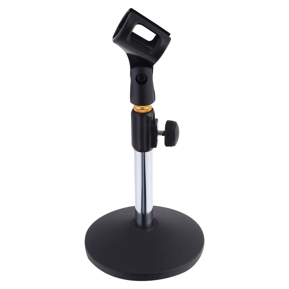 Adjustable Desktop Microphone Stand – Round Weighted Base with Liftable Shaft and Gooseneck Extension - All you need