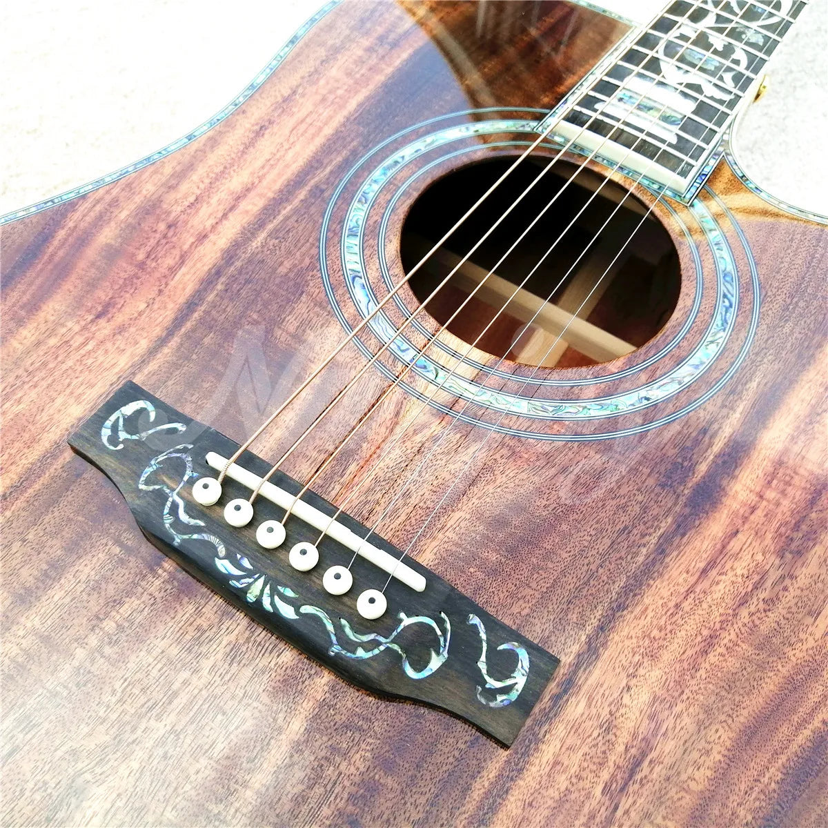Custom 41-Inch All-Koa Acoustic Guitar – Ebony Fingerboard, Abalone Tree of Life Inlay - All you need