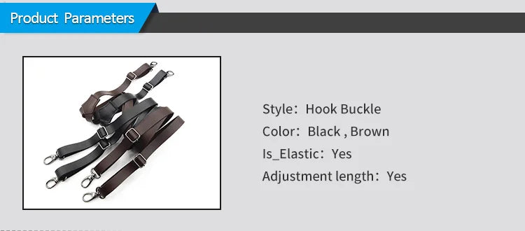 Adjustable PU Leather Suspenders for Men – 3-Hook Tactical Braces - All you need