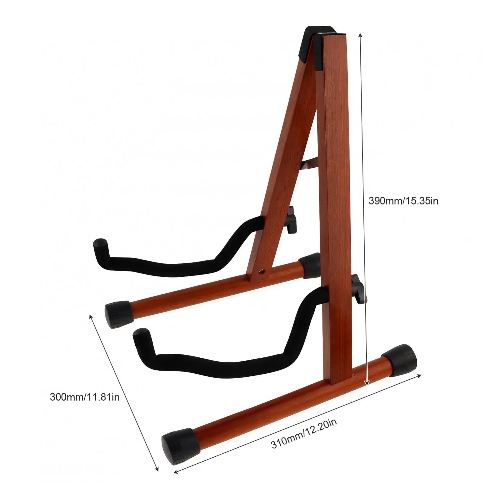 Real Mahogany Solid Wood Floor Stand for Acoustic, Electric, Classical Guitars & Bass – Single Instrument Holder - All you need