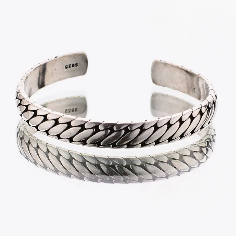 Adjustable Metal Cuff Bracelet with Feather and Tang Grass Motif – Unisex Design - All you need