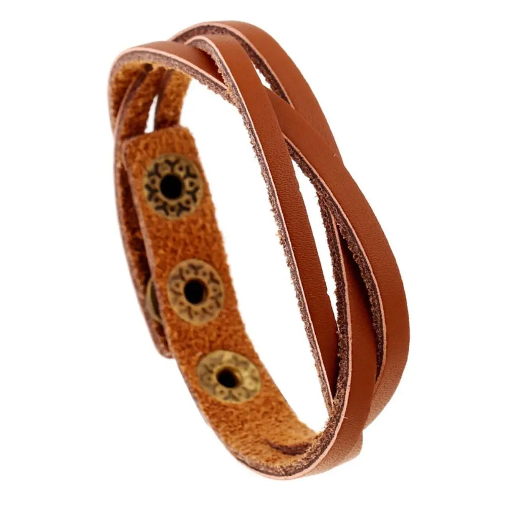 🧵 Vintage Woven PU Leather Bracelet – Adjustable Unisex Wrist Strap - All you need