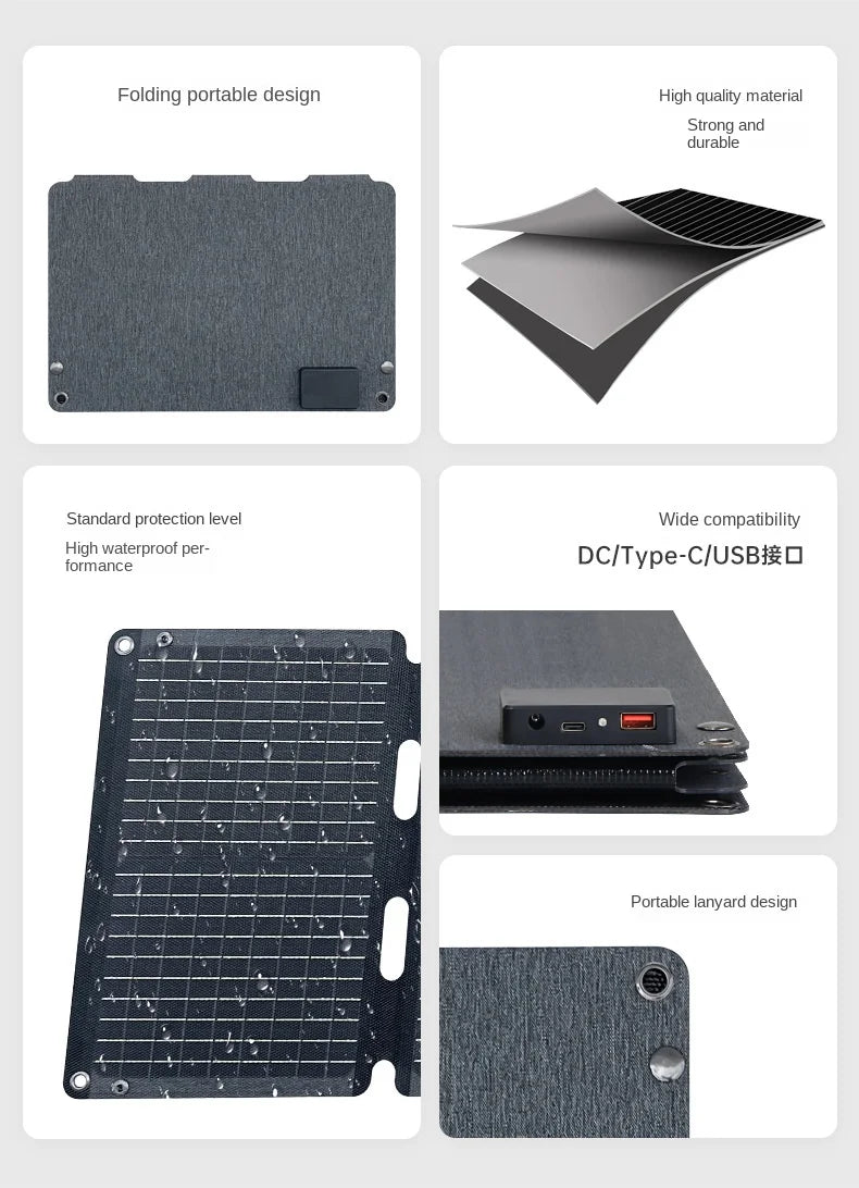 ๐ 900W Foldable Solar Panel Charger with USB & Type-C โ Lightweight Power Source for Outdoor Devices - All you need