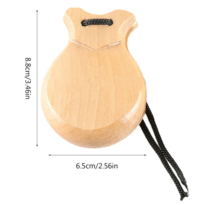 Pair of Traditional Wooden Spanish Castanets – Handheld Percussion for Flamenco Dance & Orff Music Education - All you need