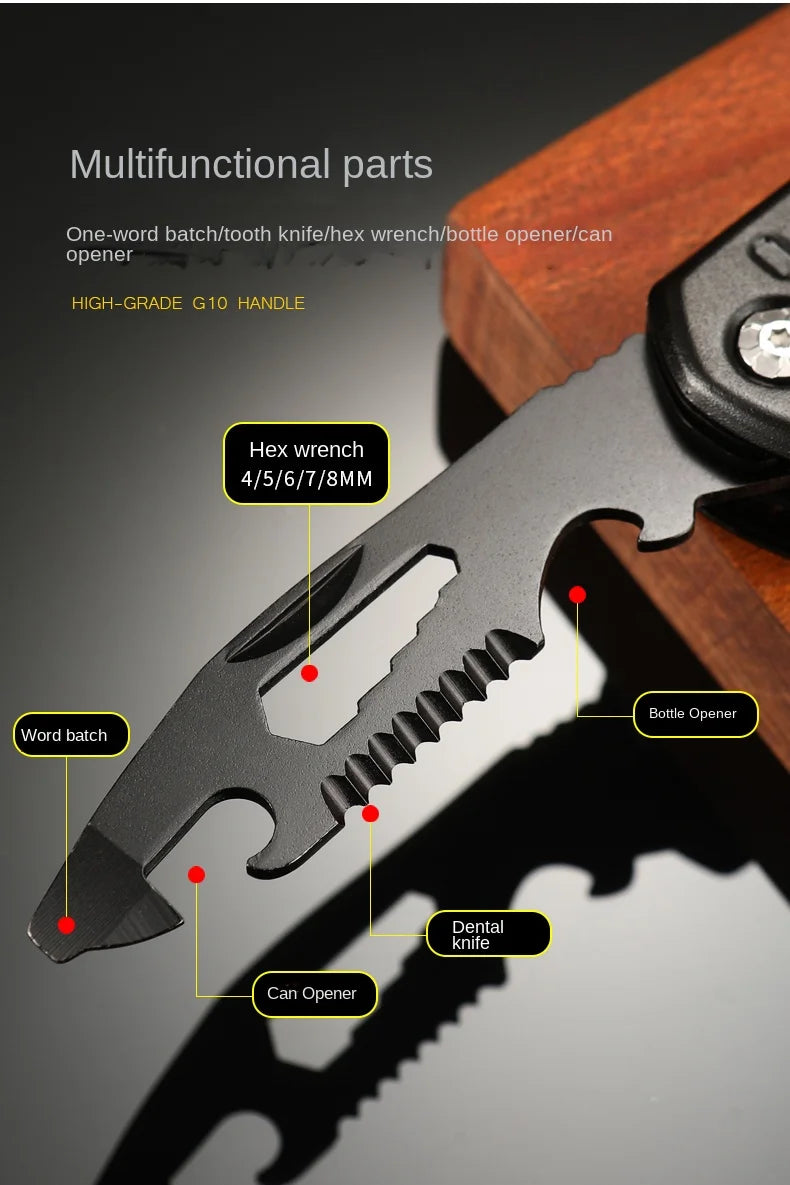 Survival Folding Multi-Tool – Stainless Steel 12-in-1 Pocket Pliers Knife for Field and Emergency Use - All you need