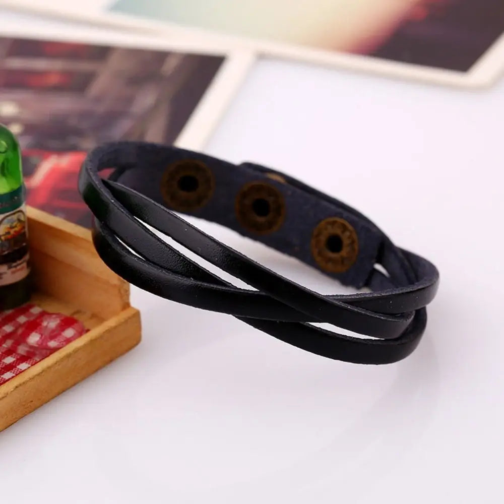 🧵 Vintage Woven PU Leather Bracelet – Adjustable Unisex Wrist Strap - All you need