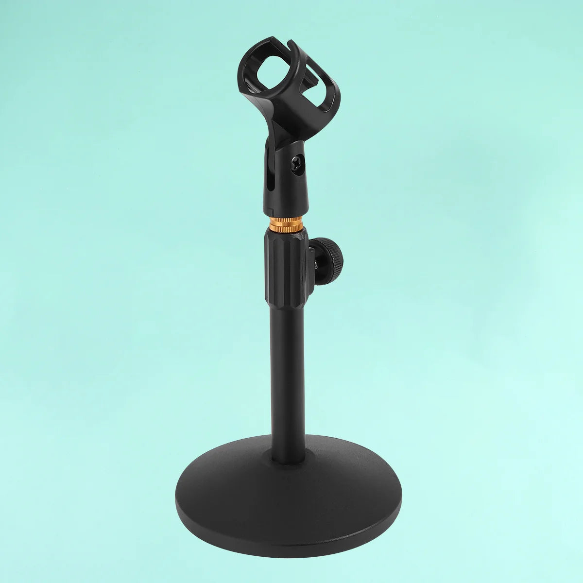 Adjustable Desktop Microphone Stand – Round Weighted Base with Liftable Shaft and Gooseneck Extension - All you need