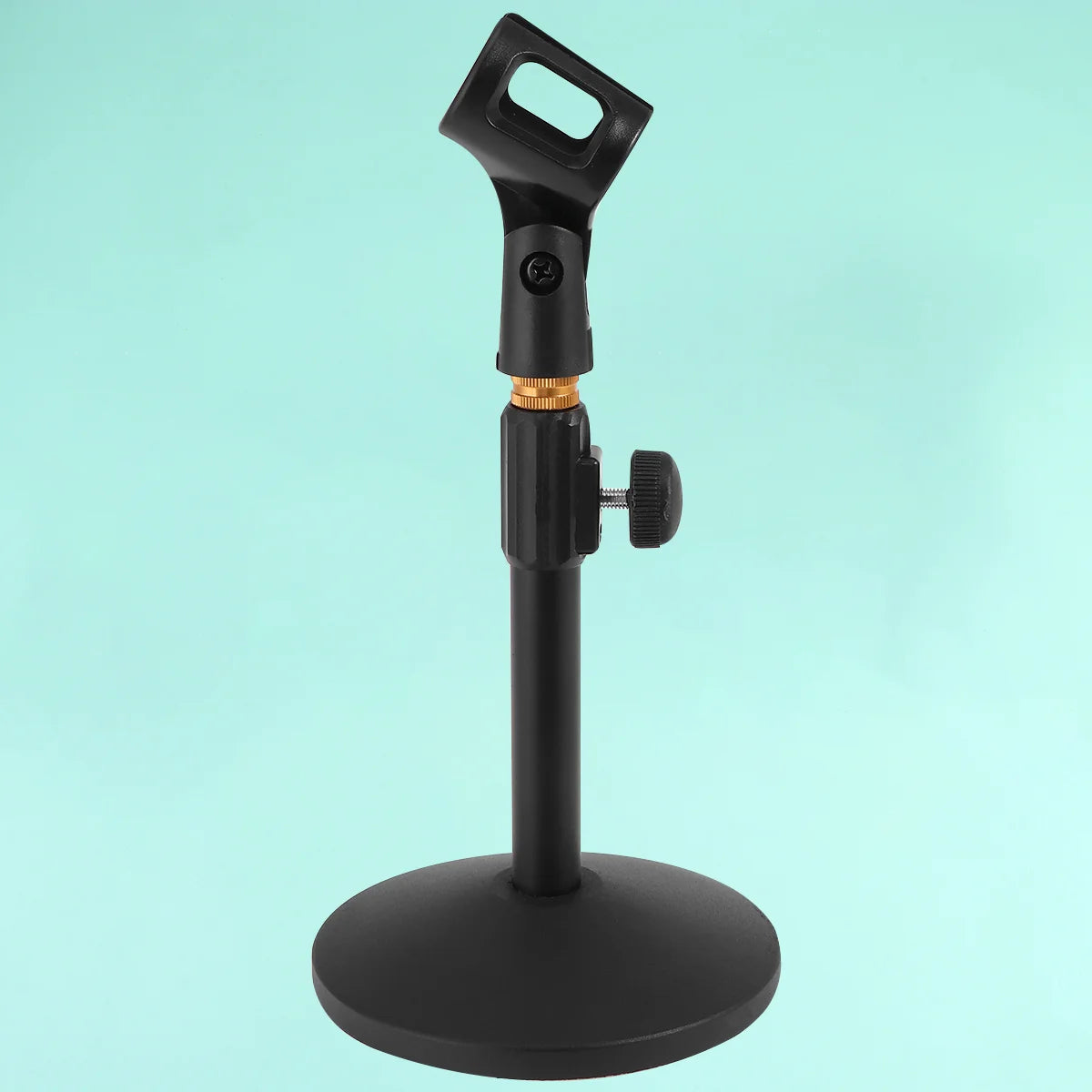 Adjustable Desktop Microphone Stand – Round Weighted Base with Liftable Shaft and Gooseneck Extension - All you need