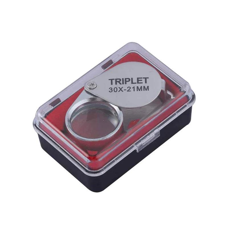 30X Triplet Magnifying Glass – Metal Folding Loupe for Jewelry, Diamonds & Precision Inspection - All you need