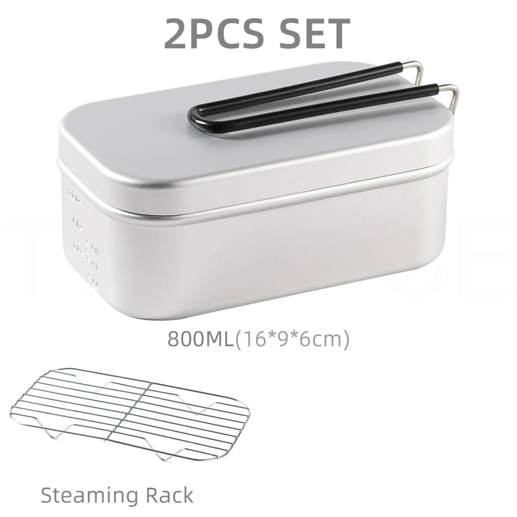 TWTOPSE Compact Camping Mess Tin Set – Multifunctional Aluminum Cookware with Folding Stove, - All you need