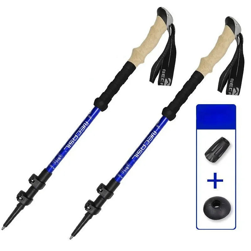2PCS Telescopic Trekking Poles – Ultralight Adjustable Walking Sticks with Quick Lock and EVA Grip - All you need