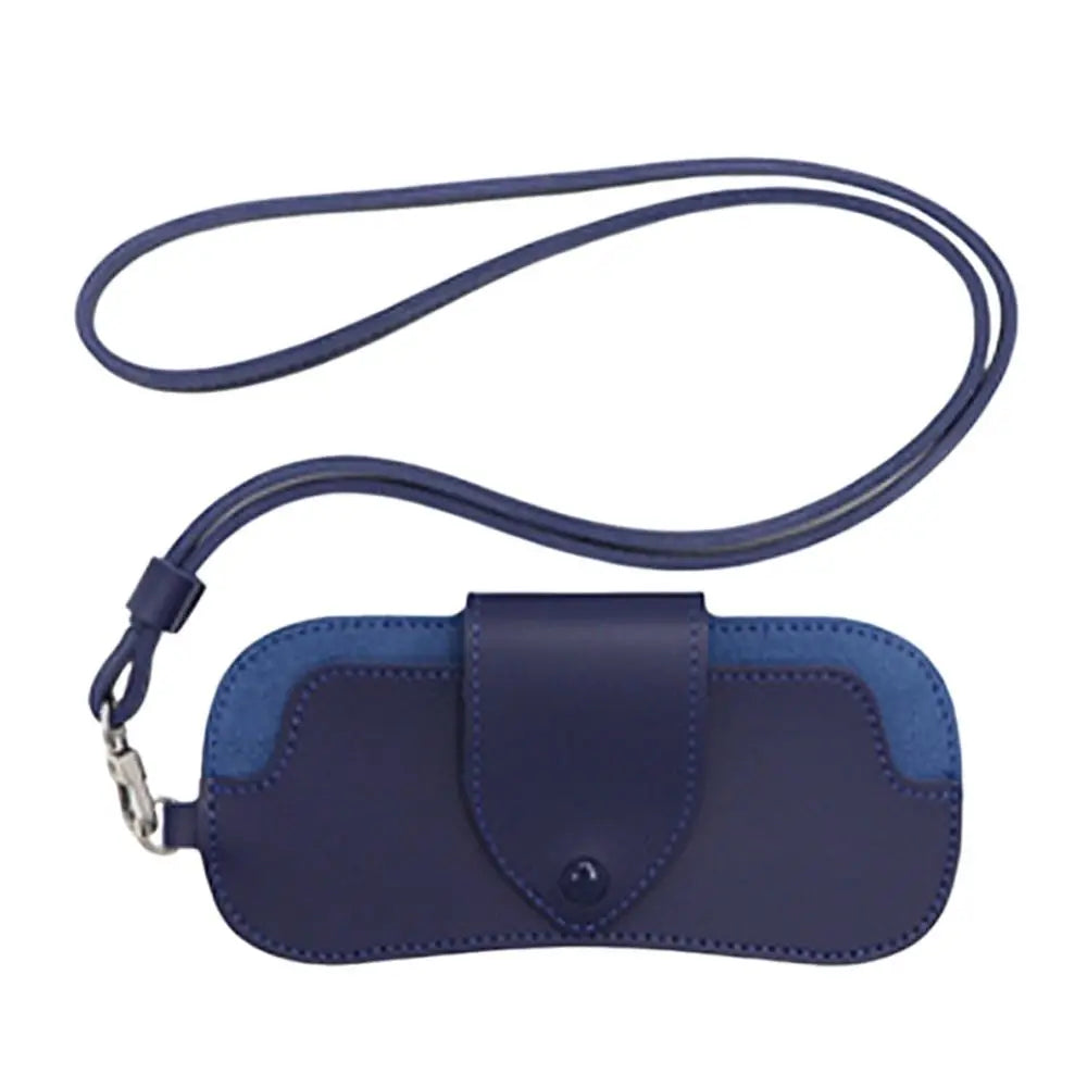 PU Leather Eyewear Storage Pouch with Neck Strap – Geometric Pattern, Foldable & Durable - All you need