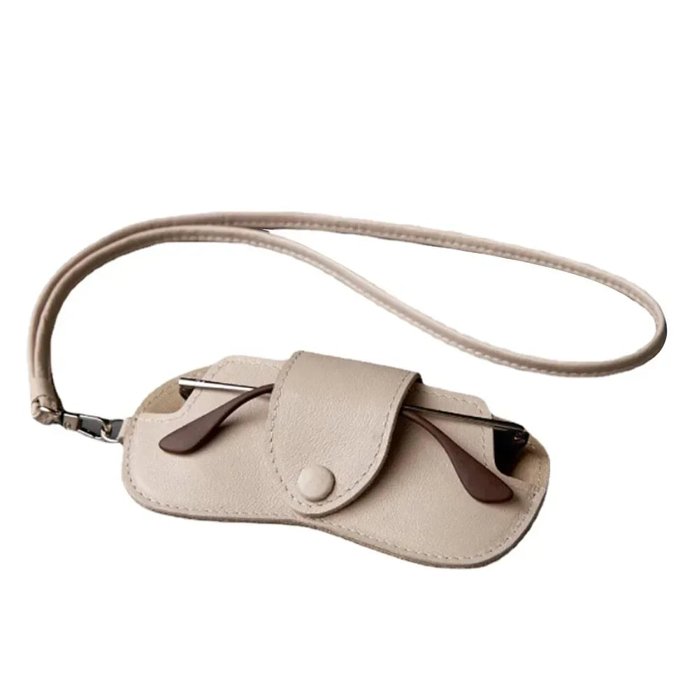 PU Leather Eyewear Storage Pouch with Neck Strap – Geometric Pattern, Foldable & Durable - All you need