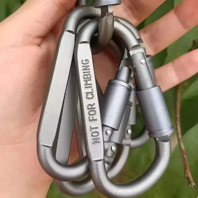 Title: Aluminum Alloy Carabiner Set – Tactical Clip Hooks for Keys, Outdoor Gear & EDC - All you need