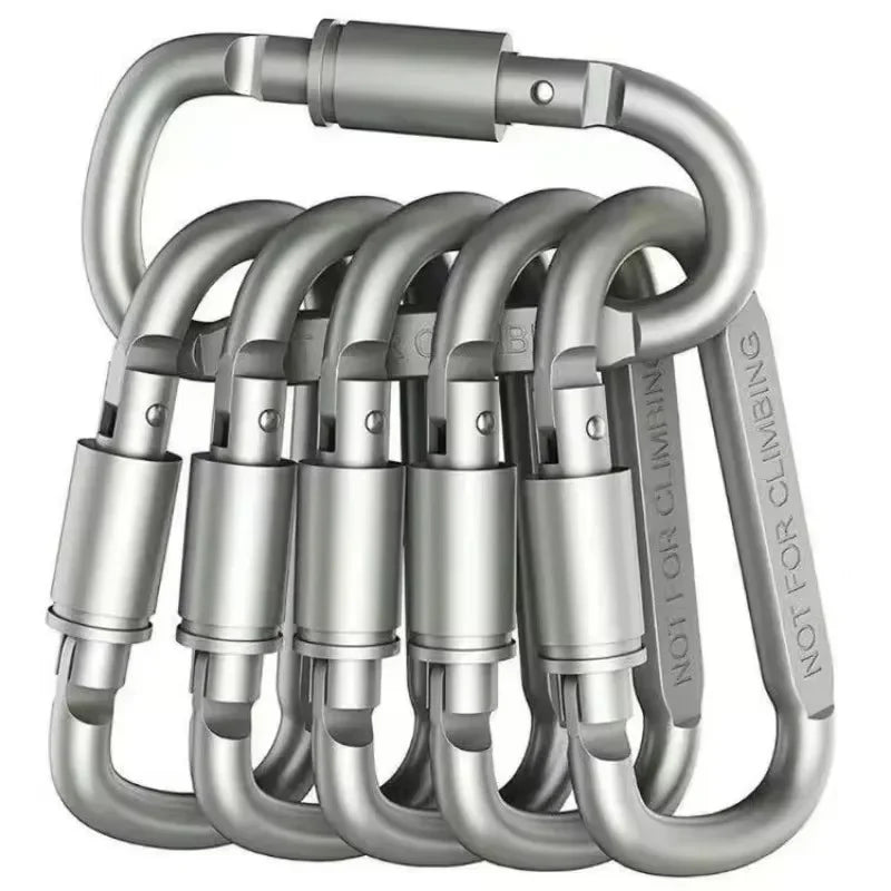 Title: Aluminum Alloy Carabiner Set – Tactical Clip Hooks for Keys, Outdoor Gear & EDC - All you need