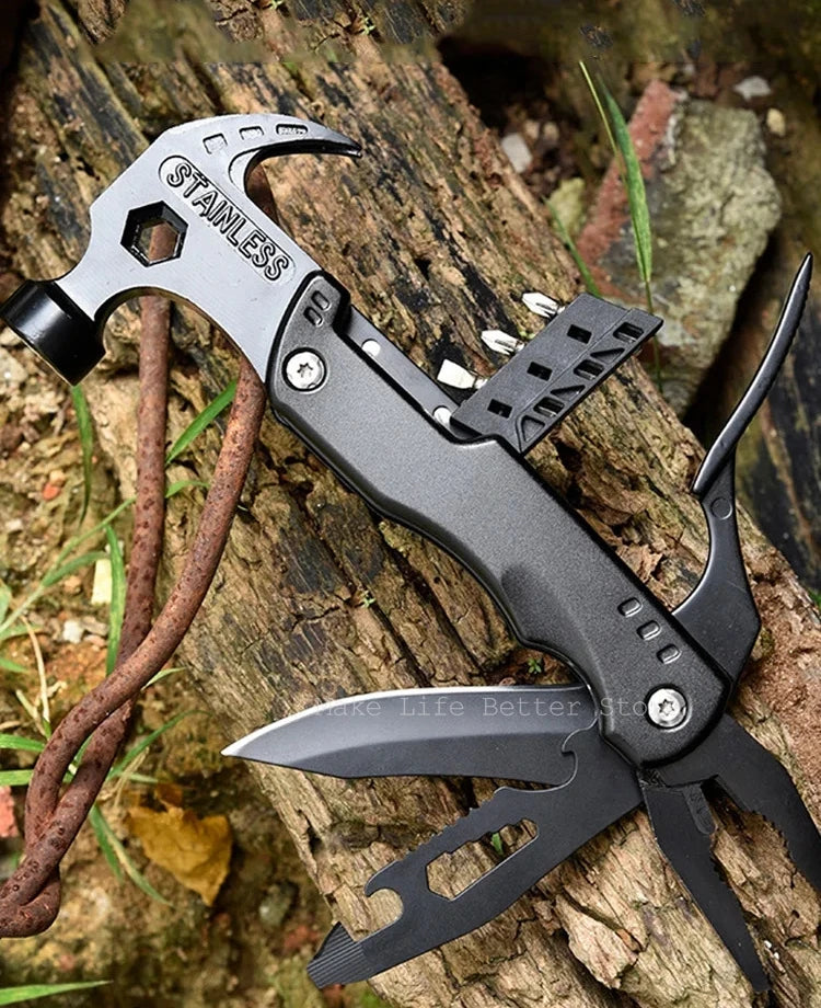 Survival Folding Multi-Tool – Stainless Steel 12-in-1 Pocket Pliers Knife for Field and Emergency Use - All you need