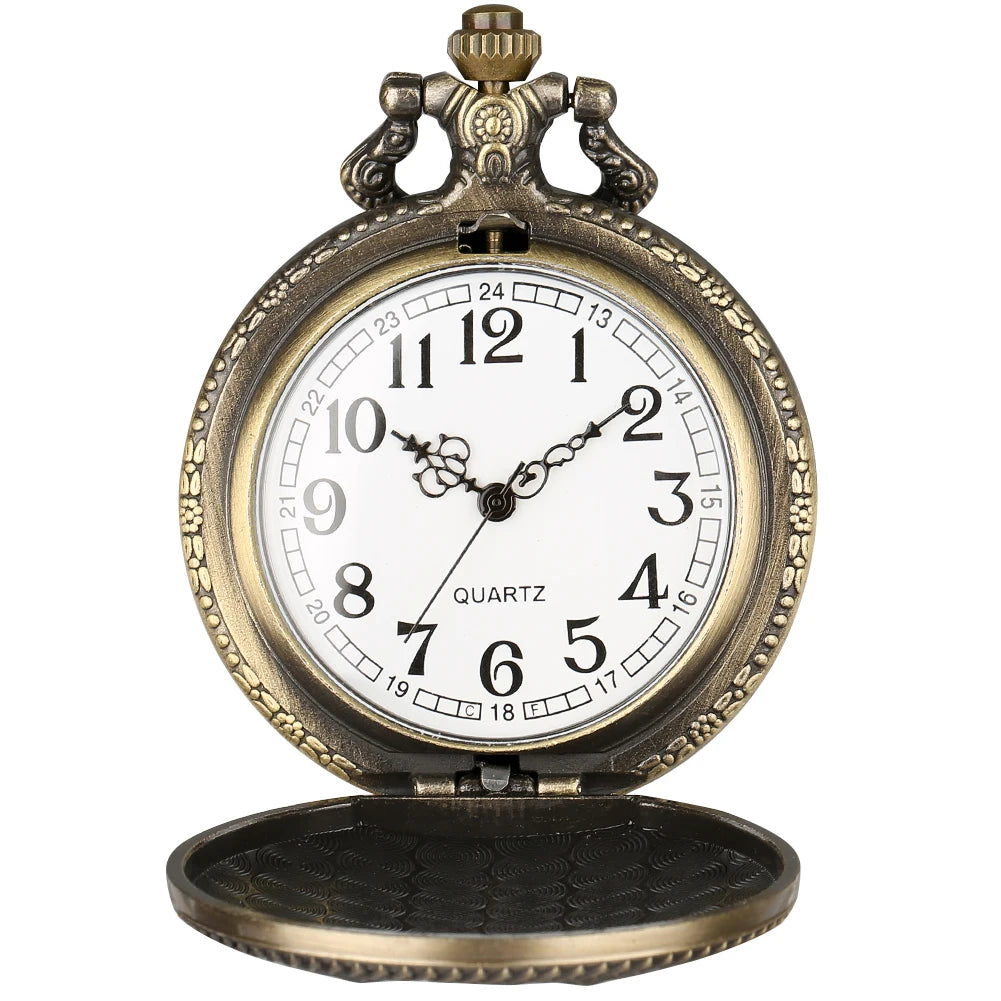 Retro Octopus Pattern Quartz Pocket Watch – Arabic Numerals Dial with Necklace Chain - All you need