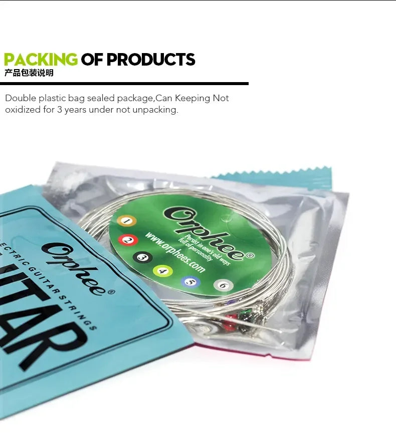 Orphee RX Series Electric Guitar Strings – Hexagonal Carbon Steel Core, Nickel Alloy Wrap | 10 Sets for Practice Use - All you need