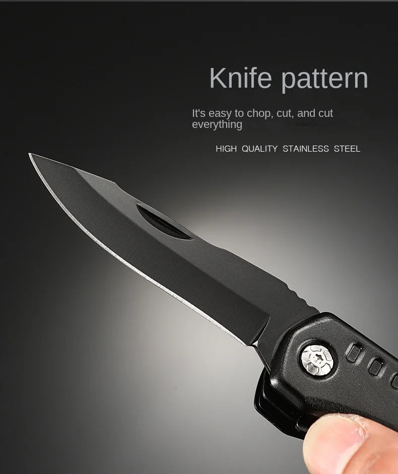 Survival Folding Multi-Tool – Stainless Steel 12-in-1 Pocket Pliers Knife for Field and Emergency Use - All you need