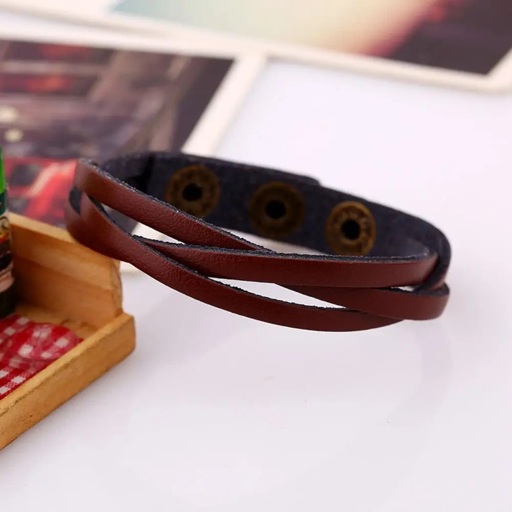 🧵 Vintage Woven PU Leather Bracelet – Adjustable Unisex Wrist Strap - All you need