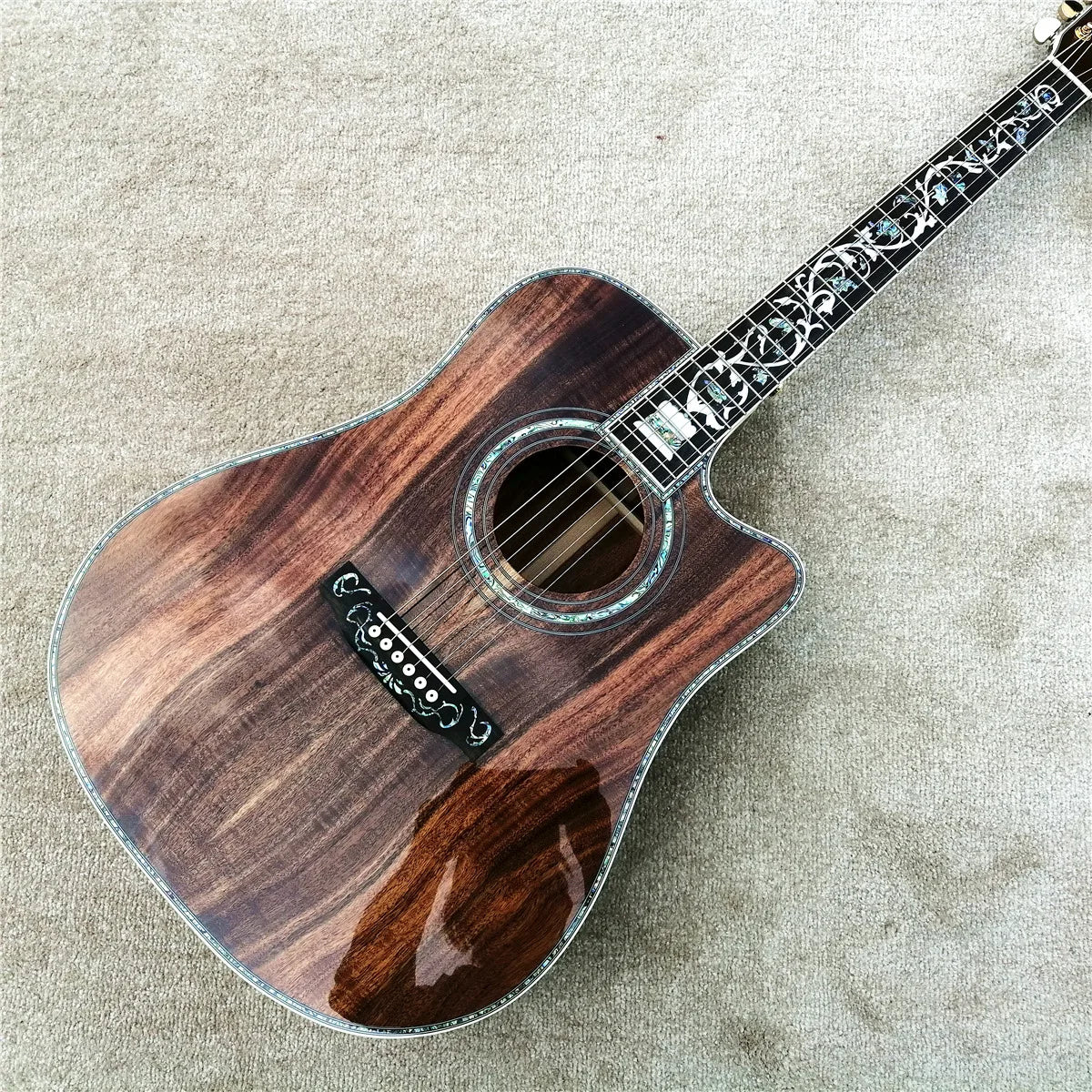 Custom 41-Inch All-Koa Acoustic Guitar – Ebony Fingerboard, Abalone Tree of Life Inlay - All you need