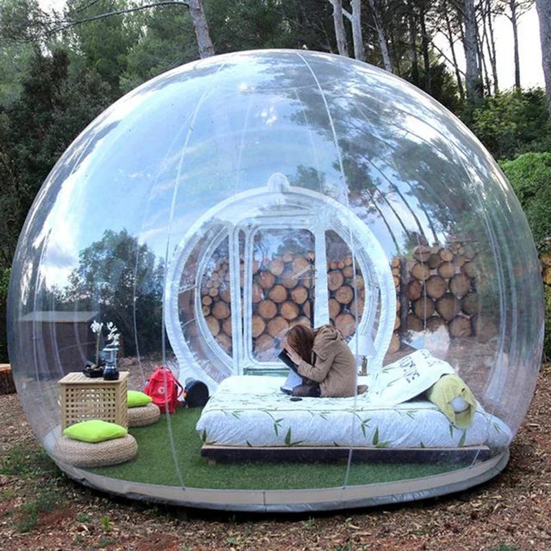 Outdoor Inflatable Transparent Bubble Tent – Dual-Room Structure for 3–4 - All you need