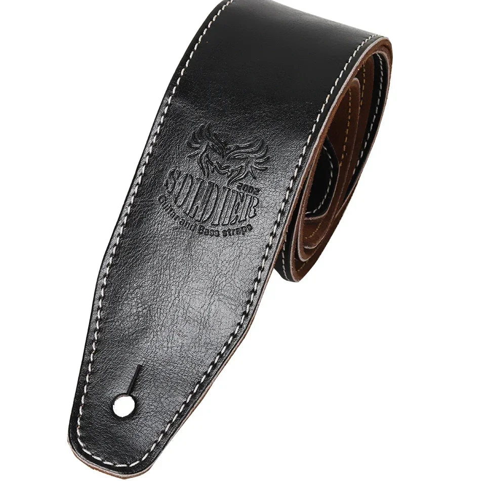 Soldier STP-GL-014 Genuine Cowhide Leather Guitar Strap – Adjustable for Acoustic, Electric, and Bass Guitars - All you need